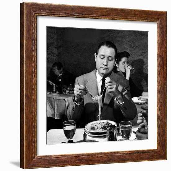 Winding on Fork Propped in Spoon is Most Efficient Way, Needs Nimble Wrist-Eliot Elisofon-Framed Photographic Print