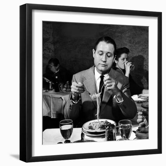 Winding on Fork Propped in Spoon is Most Efficient Way, Needs Nimble Wrist-Eliot Elisofon-Framed Photographic Print