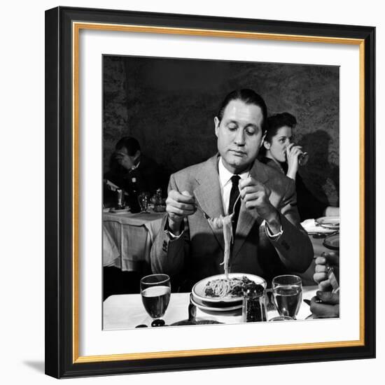 Winding on Fork Propped in Spoon is Most Efficient Way, Needs Nimble Wrist-Eliot Elisofon-Framed Photographic Print