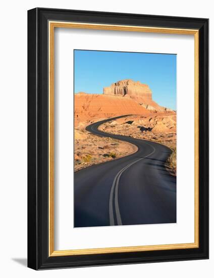 Winding park road in Goblin Valley State Park, Utah-Alan Majchrowicz-Framed Photographic Print