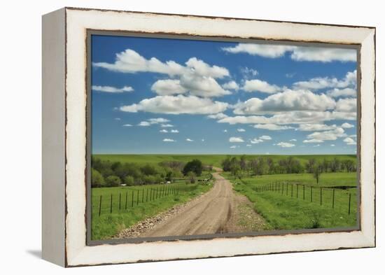 Winding road in Kansas Flint Hills-Michael Scheufler-Framed Premier Image Canvas