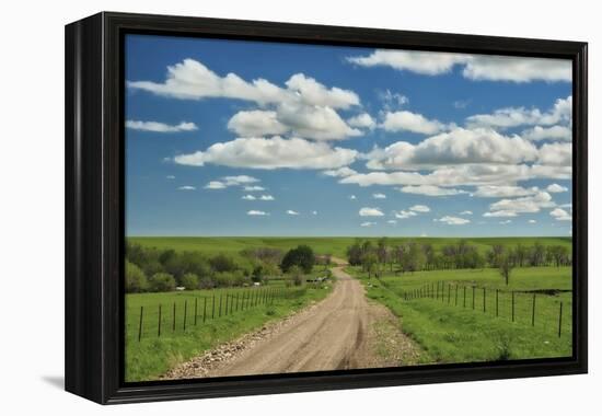 Winding road in Kansas Flint Hills-Michael Scheufler-Framed Premier Image Canvas