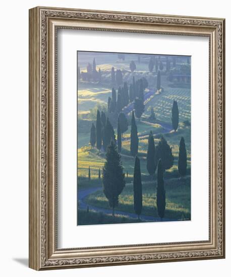 Winding Road, Monticchiello, Tuscany, Italy-Doug Pearson-Framed Photographic Print