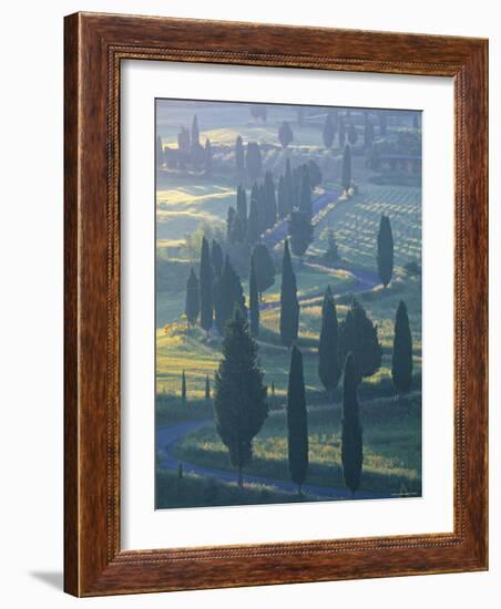 Winding Road, Monticchiello, Tuscany, Italy-Doug Pearson-Framed Photographic Print