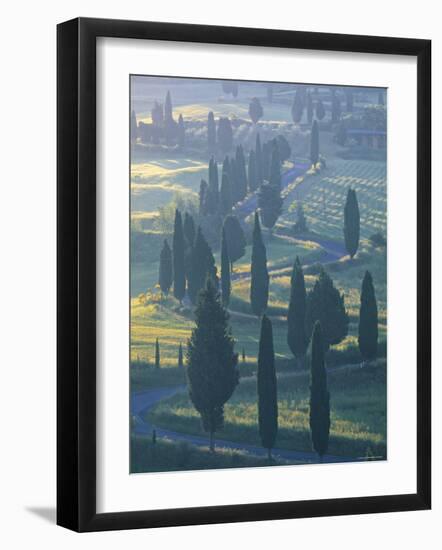 Winding Road, Monticchiello, Tuscany, Italy-Doug Pearson-Framed Photographic Print