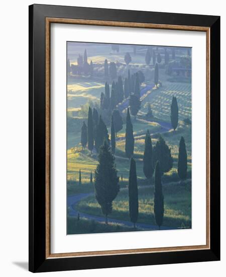 Winding Road, Monticchiello, Tuscany, Italy-Doug Pearson-Framed Photographic Print