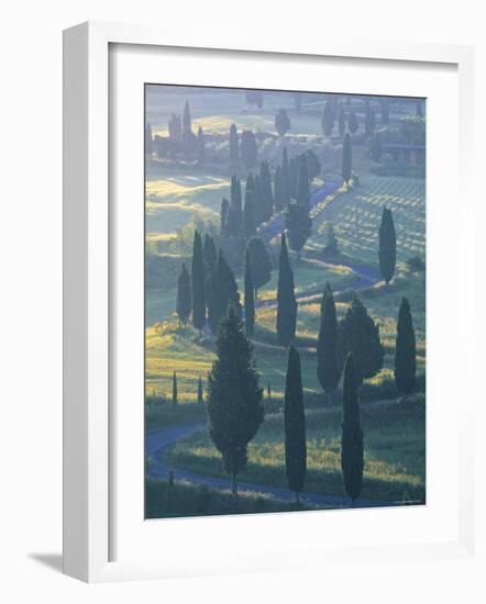 Winding Road, Monticchiello, Tuscany, Italy-Doug Pearson-Framed Photographic Print