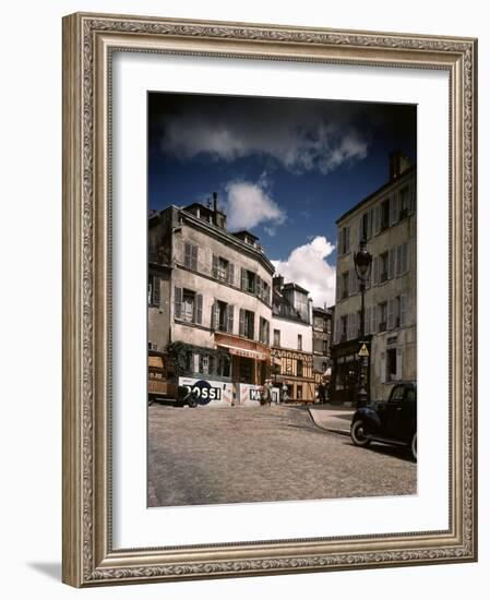 Winding, Uphill Street of the Montmartre Section of Paris-William Vandivert-Framed Photographic Print