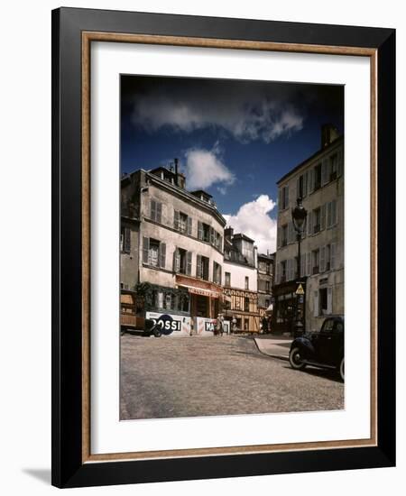 Winding, Uphill Street of the Montmartre Section of Paris-William Vandivert-Framed Photographic Print