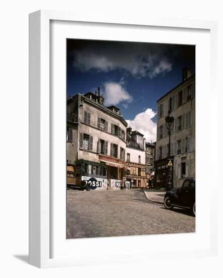 Winding, Uphill Street of the Montmartre Section of Paris-William Vandivert-Framed Photographic Print