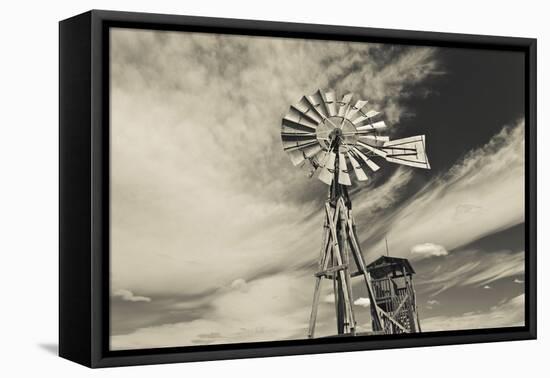 Windmill, 1880 Town, Pioneer Village, Stamford, South Dakota, USA-Walter Bibikow-Framed Premier Image Canvas