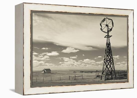 Windmill, 1880 Town, Pioneer Village, Stamford, South Dakota, USA-Walter Bibikow-Framed Premier Image Canvas