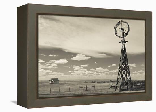 Windmill, 1880 Town, Pioneer Village, Stamford, South Dakota, USA-Walter Bibikow-Framed Premier Image Canvas