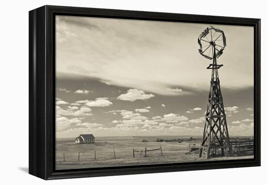 Windmill, 1880 Town, Pioneer Village, Stamford, South Dakota, USA-Walter Bibikow-Framed Premier Image Canvas