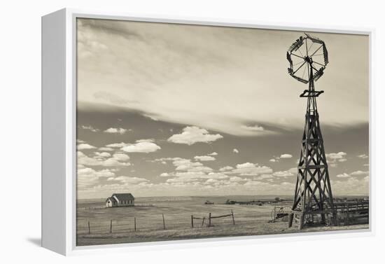 Windmill, 1880 Town, Pioneer Village, Stamford, South Dakota, USA-Walter Bibikow-Framed Premier Image Canvas