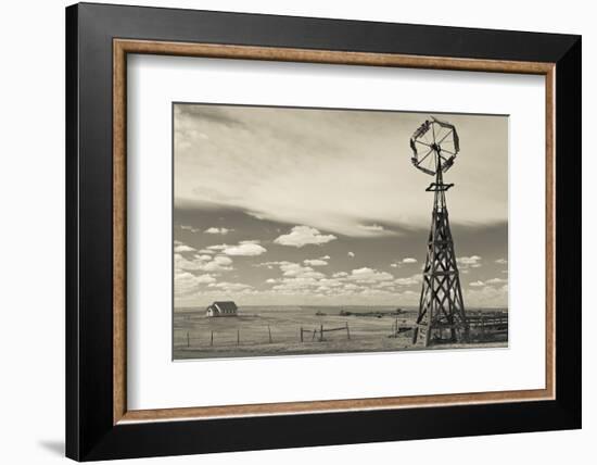 Windmill, 1880 Town, Pioneer Village, Stamford, South Dakota, USA-Walter Bibikow-Framed Photographic Print