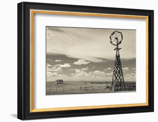 Windmill, 1880 Town, Pioneer Village, Stamford, South Dakota, USA-Walter Bibikow-Framed Photographic Print