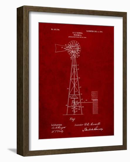 Windmill 1906 Patent-Cole Borders-Framed Art Print