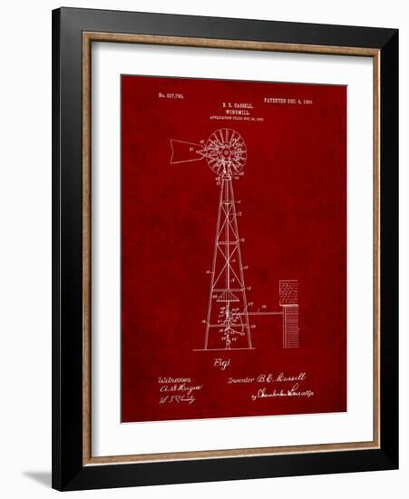 Windmill 1906 Patent-Cole Borders-Framed Art Print