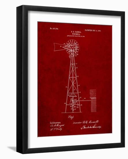 Windmill 1906 Patent-Cole Borders-Framed Art Print