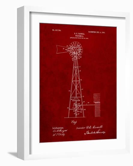Windmill 1906 Patent-Cole Borders-Framed Art Print