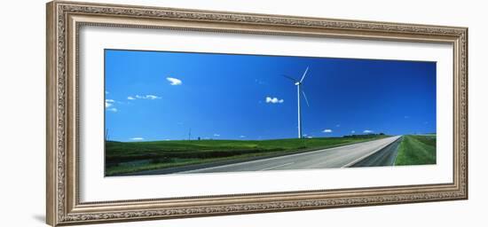 Windmill along US Route 83, North Dakota, USA-null-Framed Photographic Print