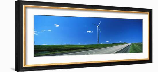 Windmill along US Route 83, North Dakota, USA-null-Framed Photographic Print