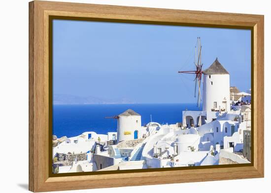 Windmill and Traditional Houses-Neale Clark-Framed Premier Image Canvas