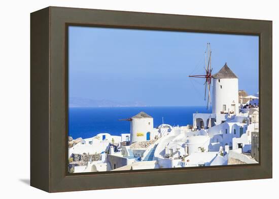 Windmill and Traditional Houses-Neale Clark-Framed Premier Image Canvas