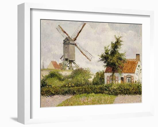 Windmill at Knock, Belgium, 1894-Camille Pissarro-Framed Giclee Print