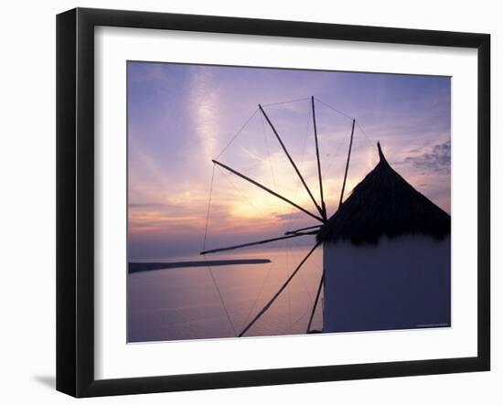 Windmill at Sunrise, Mykonos, Greece-Keren Su-Framed Photographic Print