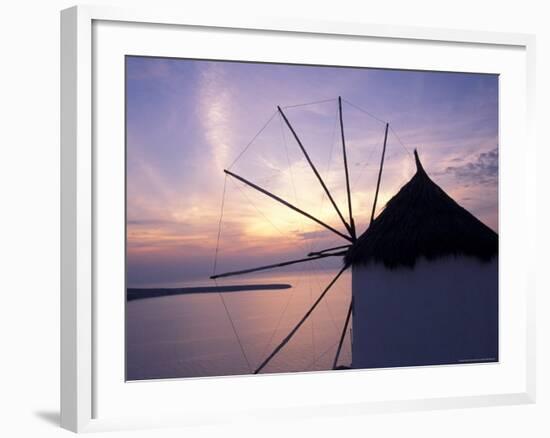 Windmill at Sunrise, Mykonos, Greece-Keren Su-Framed Photographic Print