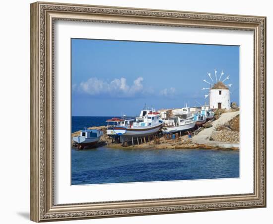 Windmill, Hora, Chora, Koufonissia, Cyclades, Aegean, Greek Islands, Greece, Europe-Tuul-Framed Photographic Print