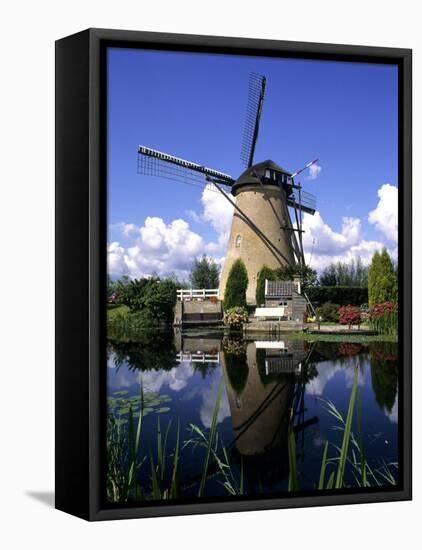 Windmill in Kinderdijk, Holland-Michael DeFreitas-Framed Premier Image Canvas