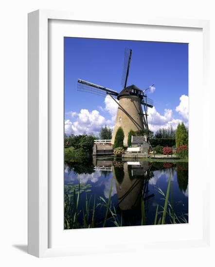 Windmill in Kinderdijk, Holland-Michael DeFreitas-Framed Photographic Print