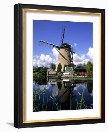 Windmill in Kinderdijk, Holland-Michael DeFreitas-Framed Photographic Print