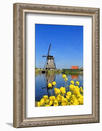 Windmill in Kinderdijk, UNESCO World Heritage Site, South Holland, Netherlands, Europe-Hans-Peter Merten-Framed Photographic Print