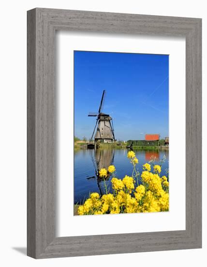 Windmill in Kinderdijk, UNESCO World Heritage Site, South Holland, Netherlands, Europe-Hans-Peter Merten-Framed Photographic Print