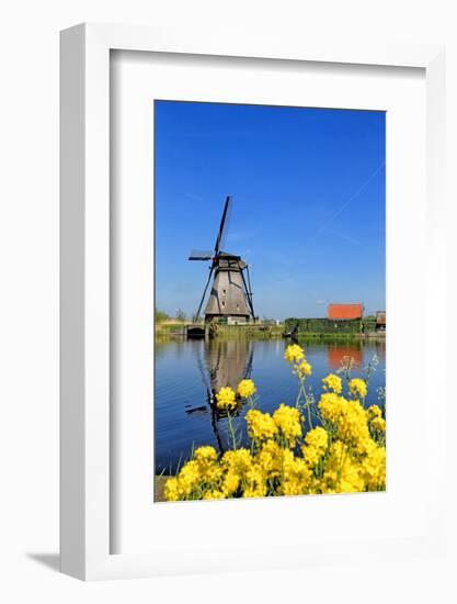 Windmill in Kinderdijk, UNESCO World Heritage Site, South Holland, Netherlands, Europe-Hans-Peter Merten-Framed Photographic Print