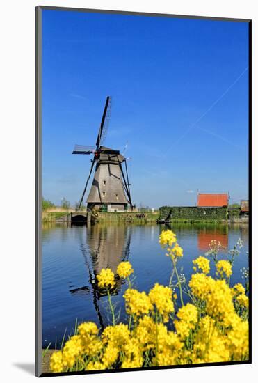 Windmill in Kinderdijk, UNESCO World Heritage Site, South Holland, Netherlands, Europe-Hans-Peter Merten-Mounted Photographic Print