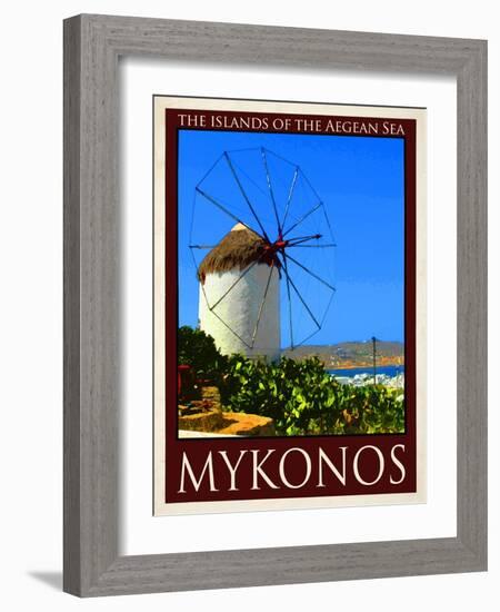 Windmill in Mykonos Greece 2-Anna Siena-Framed Giclee Print