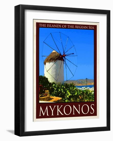 Windmill in Mykonos Greece 2-Anna Siena-Framed Giclee Print