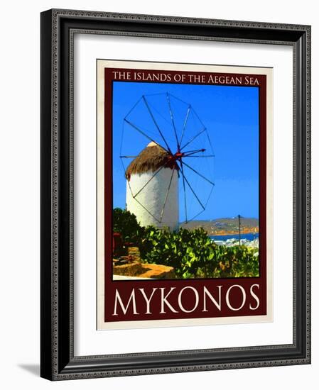 Windmill in Mykonos Greece 2-Anna Siena-Framed Giclee Print