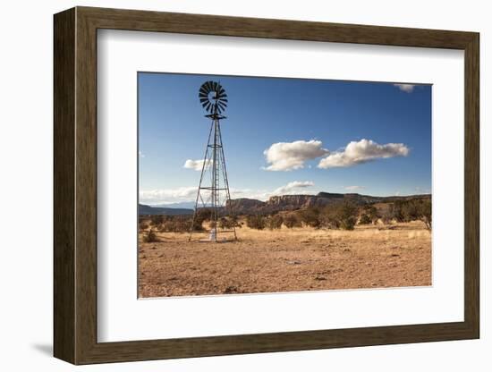 Windmill in New Mexico Landscape-Sheila Haddad-Framed Photographic Print