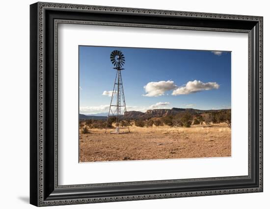 Windmill in New Mexico Landscape-Sheila Haddad-Framed Photographic Print
