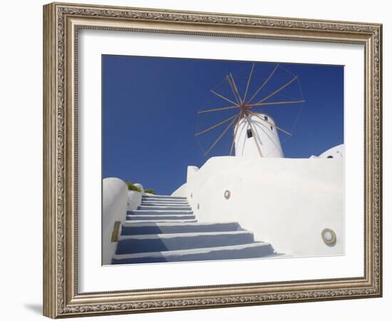 Windmill in Oia, Santorini, Cyclades, Greek Islands, Greece, Europe-Papadopoulos Sakis-Framed Photographic Print