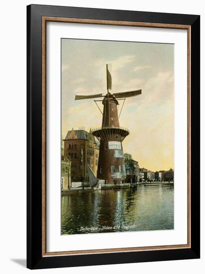 Windmill in Rotterdam, Netherlands-null-Framed Art Print