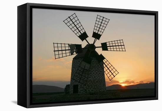 Windmill Near Tefia, Fuerteventura, Canary Islands-Peter Thompson-Framed Premier Image Canvas