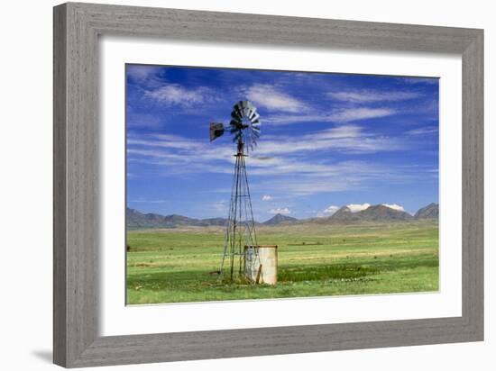 Windmill on Prairie Land, New Mexico-David Parker-Framed Photographic Print