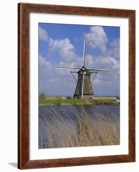 Windmill on the Canal, Kinderdijk, Unesco World Heritage Site, Holland (The Netherlands), Europe-Gavin Hellier-Framed Photographic Print